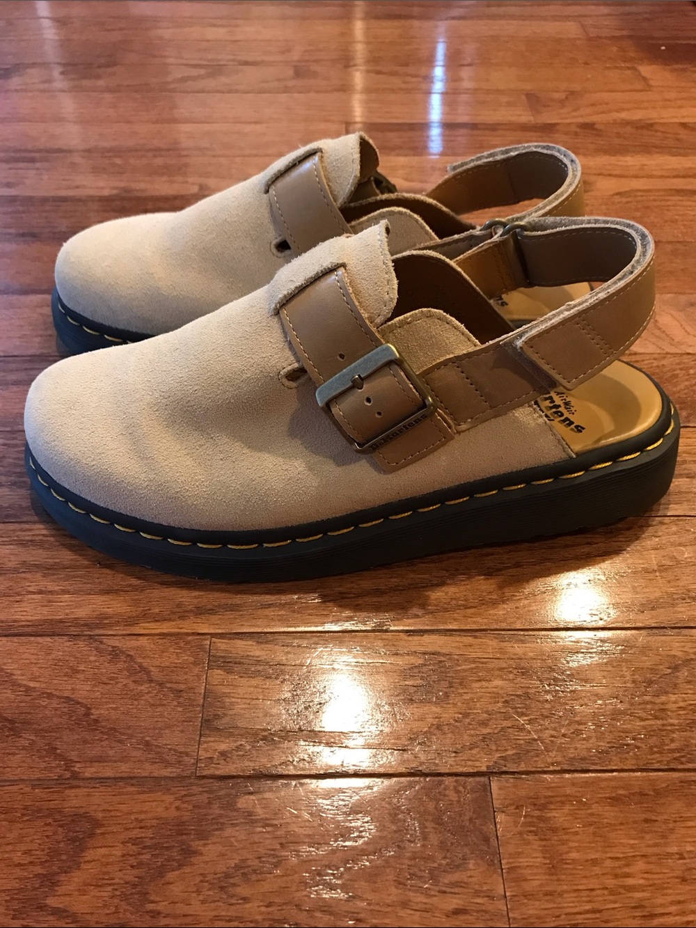 Dr. Martens Jorge ll suede sling back mules sandals beige men’s 9